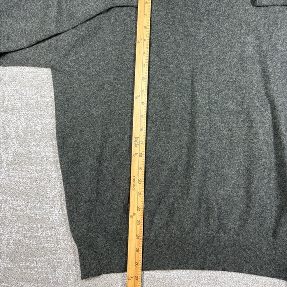 TSE 100% Cashmere Mens V-neck Green Long Sleeve Sweater Size XL - Picture 4 of 5